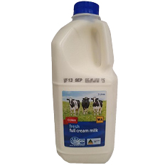 1 bottle of Coles Brand Fresh Full Cream 2L Milk